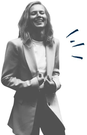 Julija, smiling in professional attire